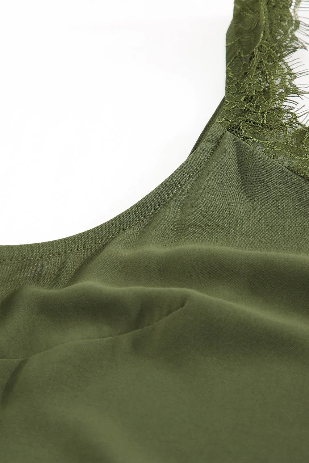 Solid Lace Splicing Sleeveless Top
