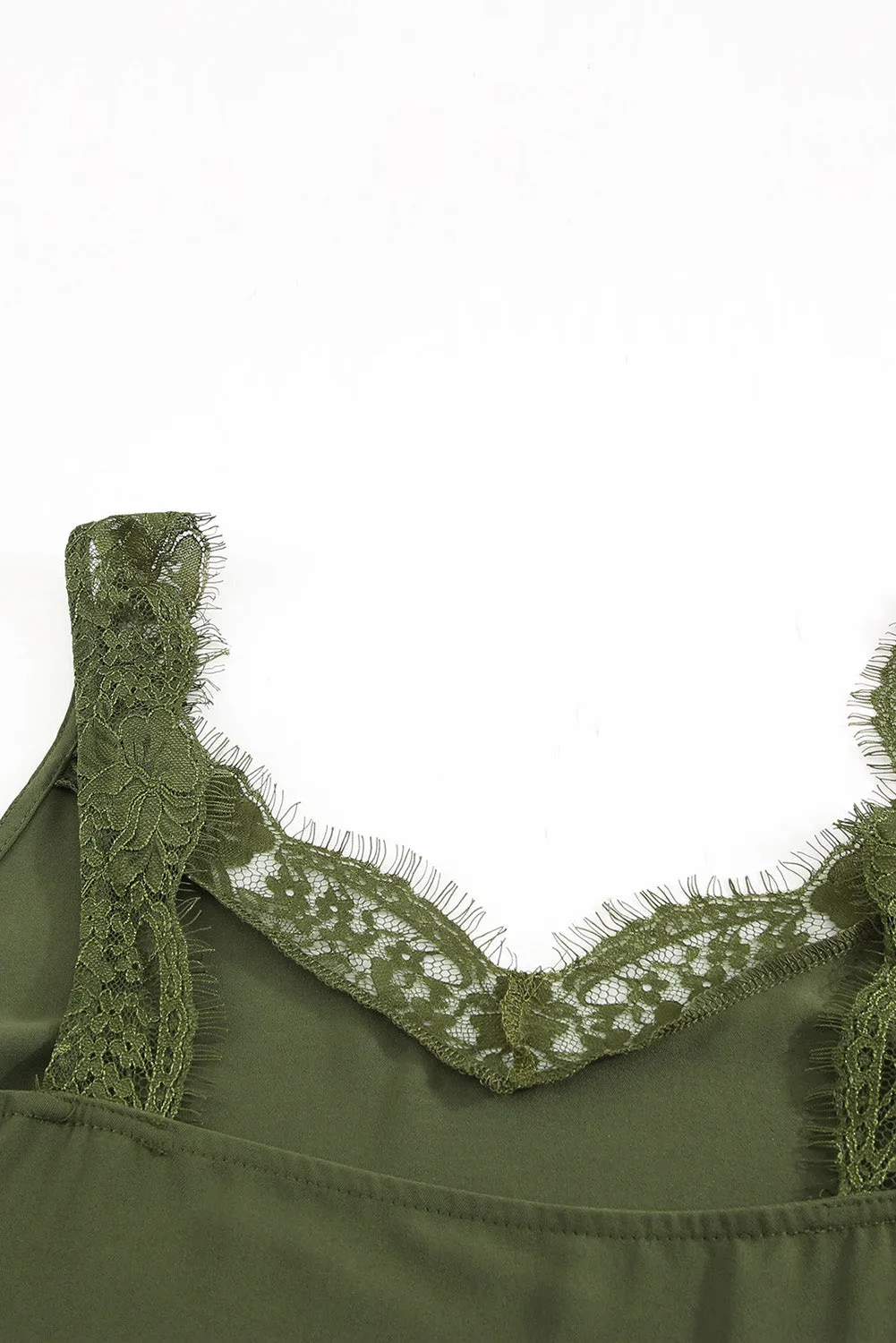 Solid Lace Splicing Sleeveless Top