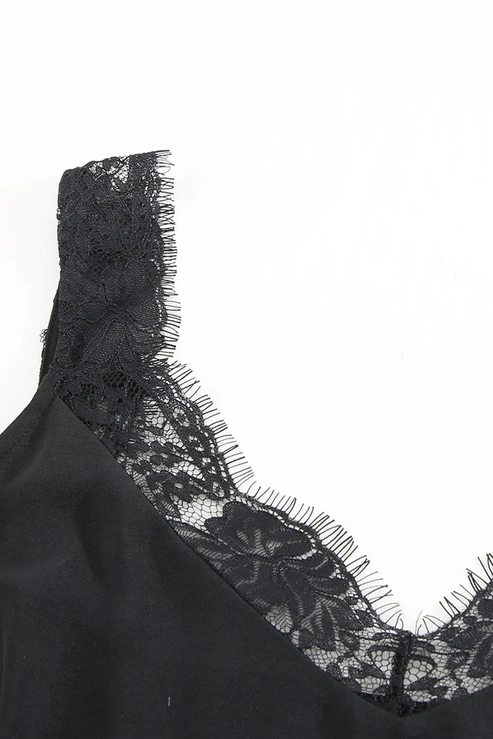 Solid Lace Splicing Sleeveless Top