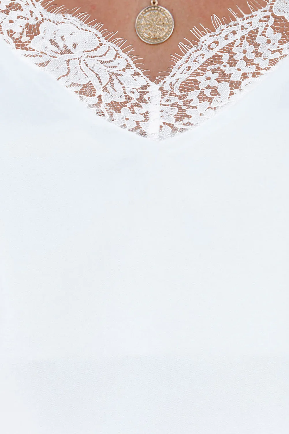 Solid Lace Splicing Sleeveless Top
