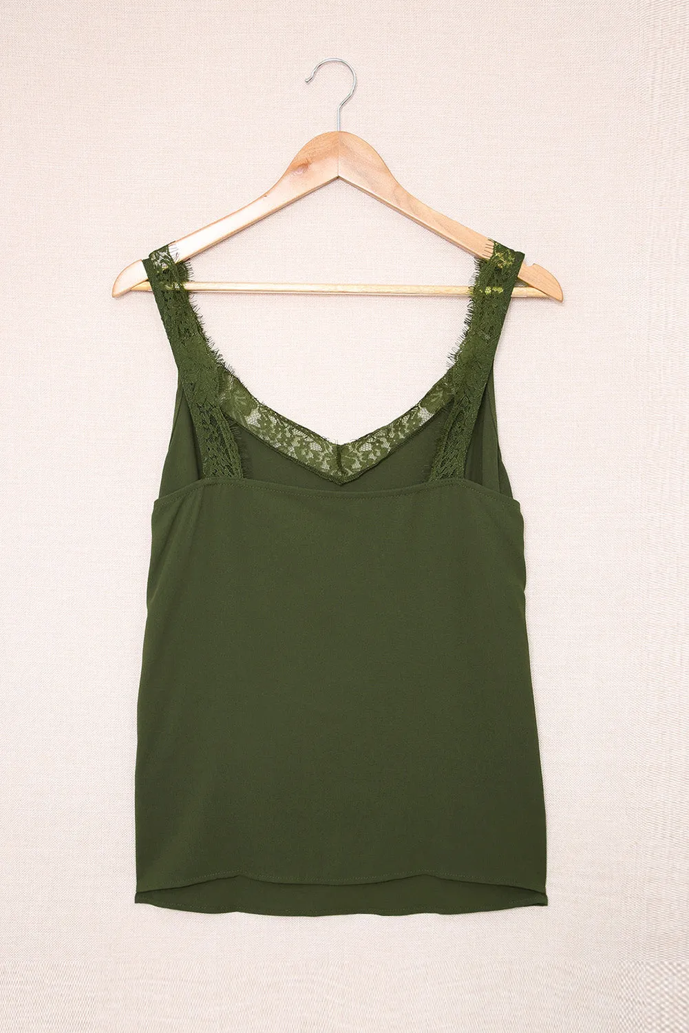 Solid Lace Splicing Sleeveless Top