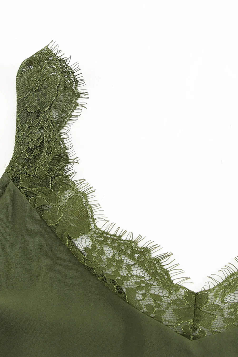 Solid Lace Splicing Sleeveless Top