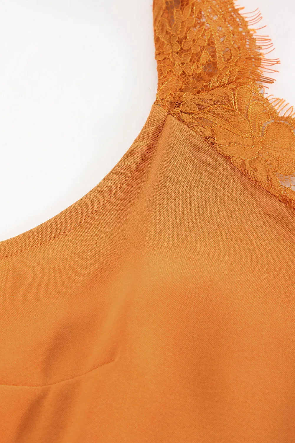 Solid Lace Splicing Sleeveless Top