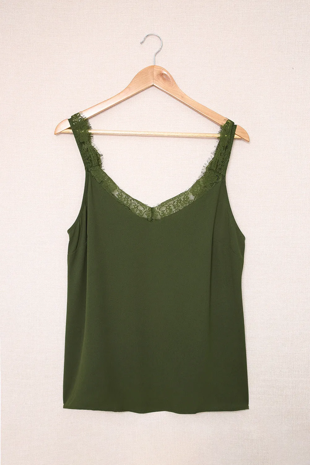 Solid Lace Splicing Sleeveless Top