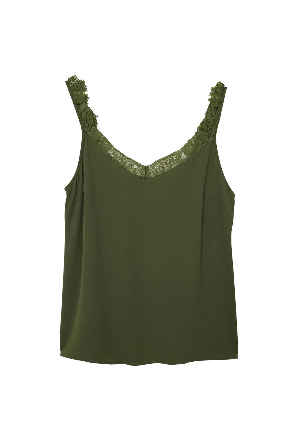 Solid Lace Splicing Sleeveless Top