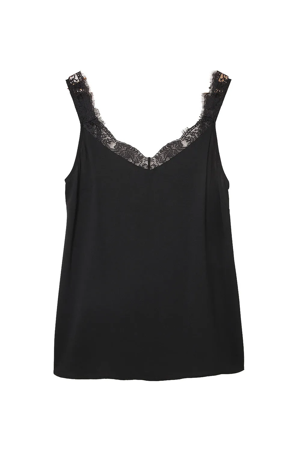 Solid Lace Splicing Sleeveless Top