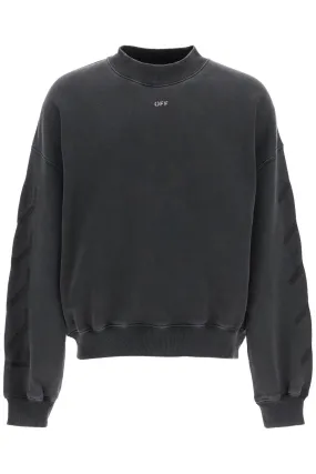 st. matthew crewneck sweatshirt with arrow OMBA070C99FLE002 BLACK GREY