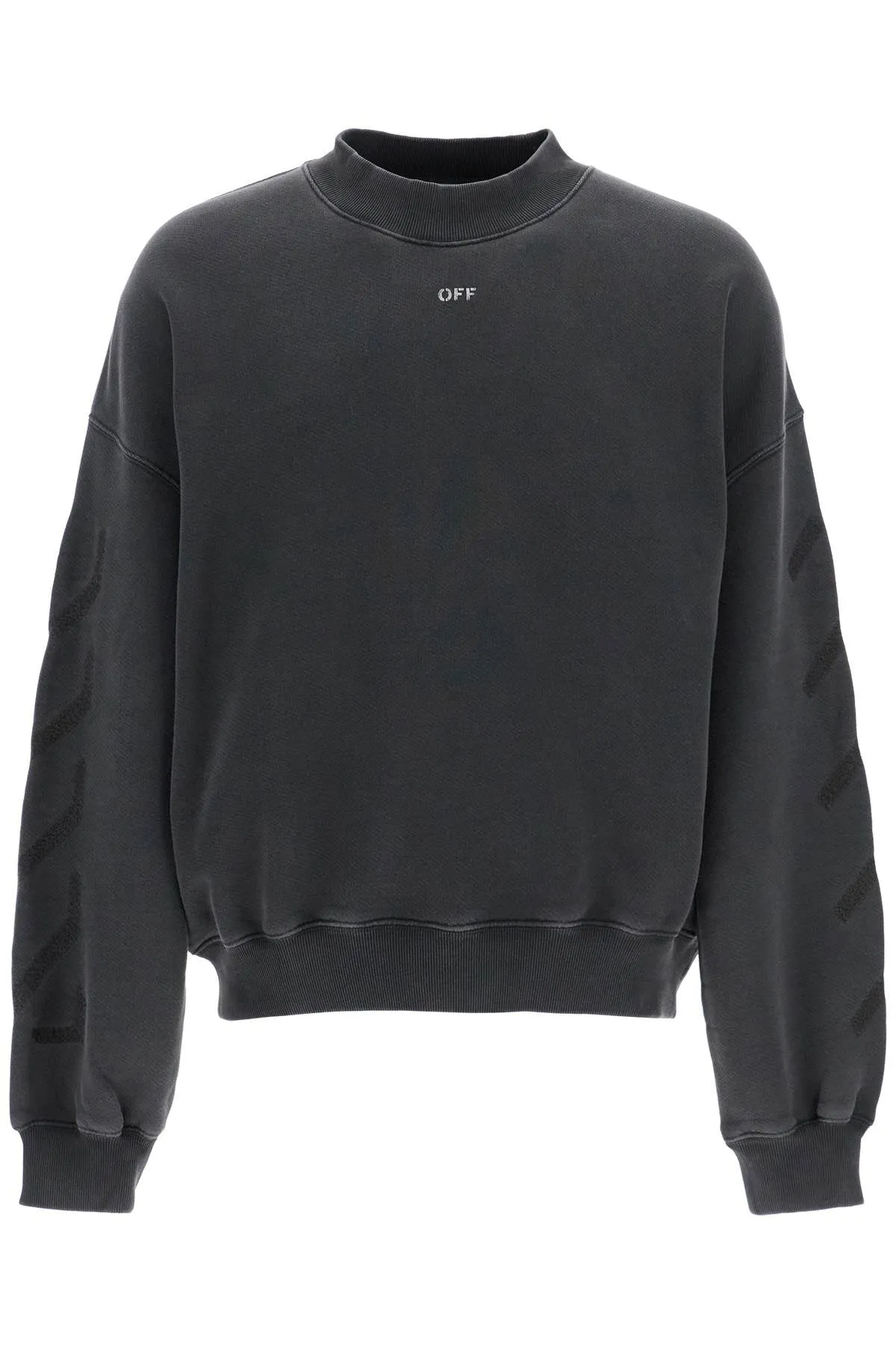 st. matthew crewneck sweatshirt with arrow OMBA070C99FLE002 BLACK GREY