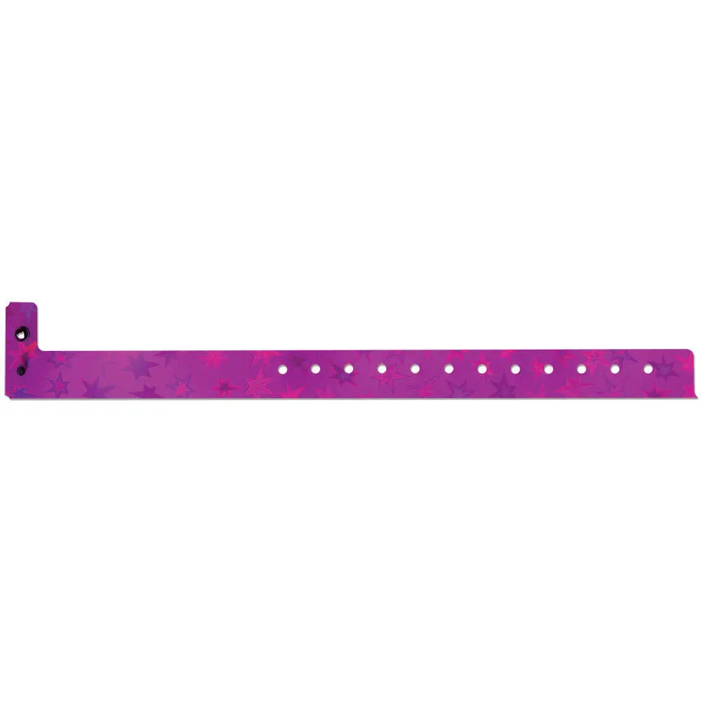 Stars™ Holographic Plastic Wristbands 3/4" 4830 (500/Box)