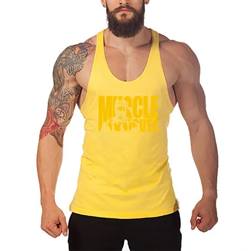 Summer Fitness Stringer Hoodies Muscle Shirt Bodybuilding Clothing Gym Tank Top Mens Sporting Sleeveless shirts