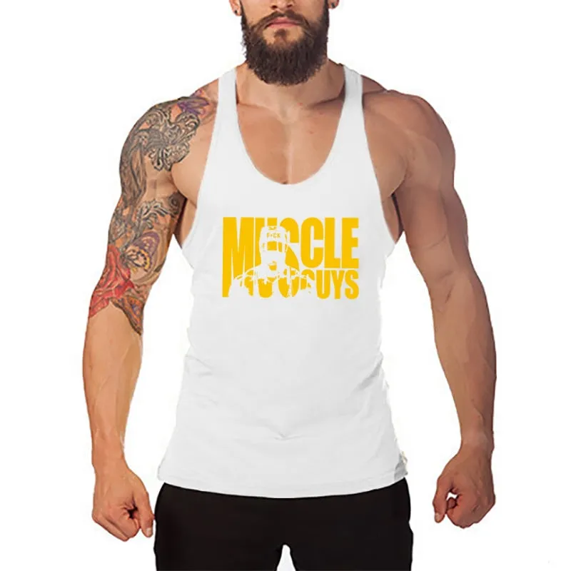 Summer Fitness Stringer Hoodies Muscle Shirt Bodybuilding Clothing Gym Tank Top Mens Sporting Sleeveless shirts