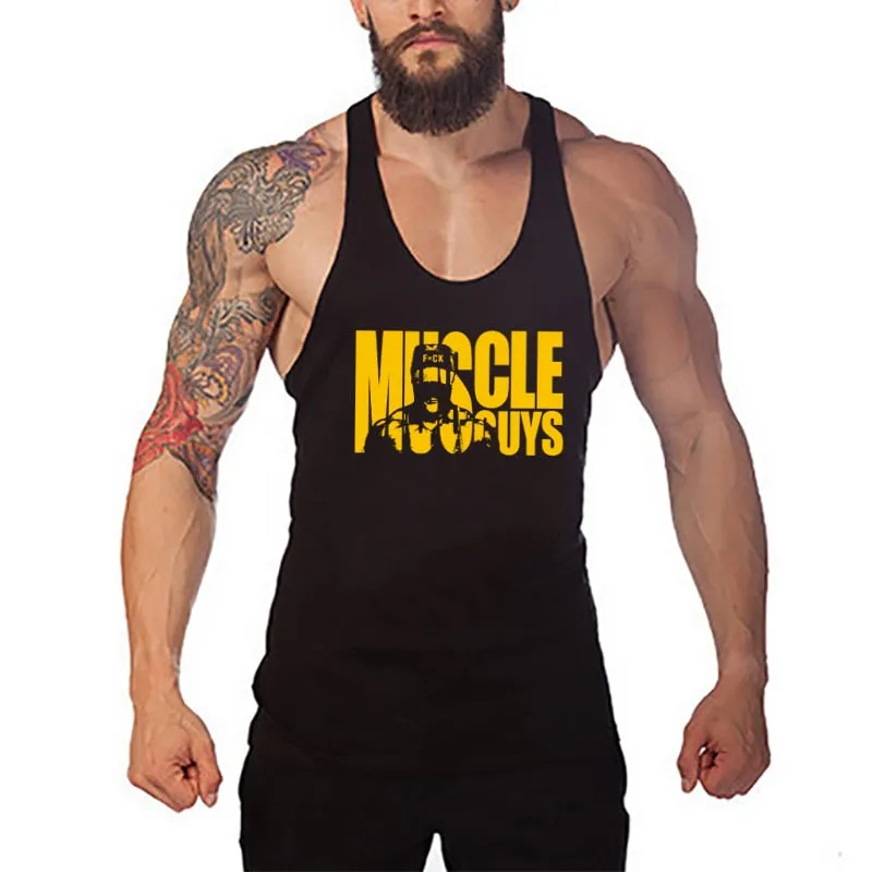 Summer Fitness Stringer Hoodies Muscle Shirt Bodybuilding Clothing Gym Tank Top Mens Sporting Sleeveless shirts