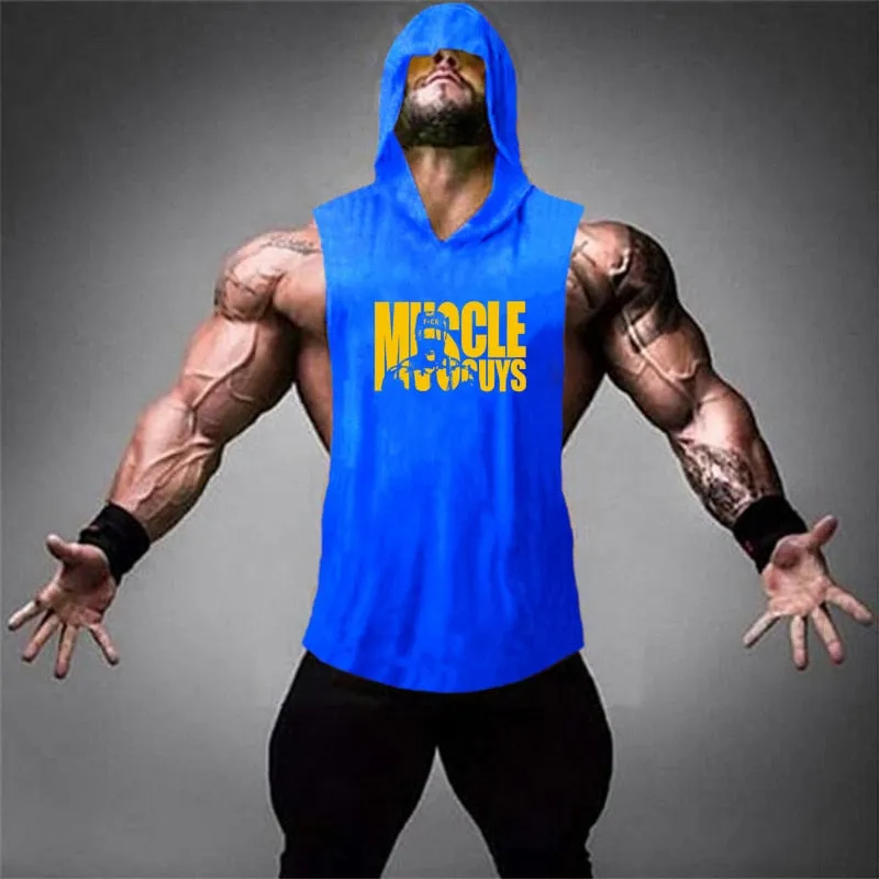 Summer Fitness Stringer Hoodies Muscle Shirt Bodybuilding Clothing Gym Tank Top Mens Sporting Sleeveless shirts