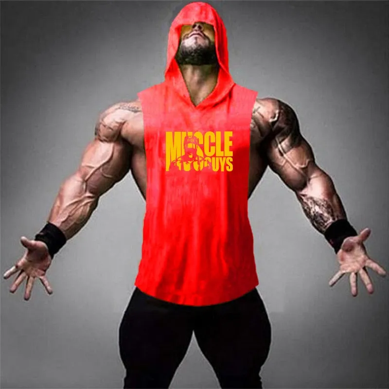 Summer Fitness Stringer Hoodies Muscle Shirt Bodybuilding Clothing Gym Tank Top Mens Sporting Sleeveless shirts