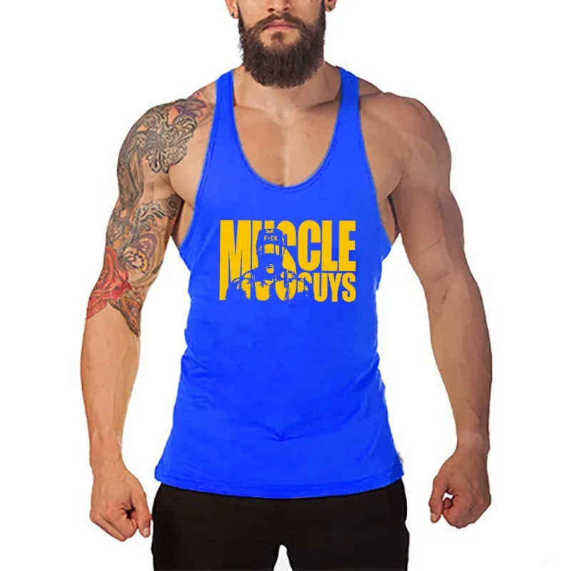 Summer Fitness Stringer Hoodies Muscle Shirt Bodybuilding Clothing Gym Tank Top Mens Sporting Sleeveless shirts