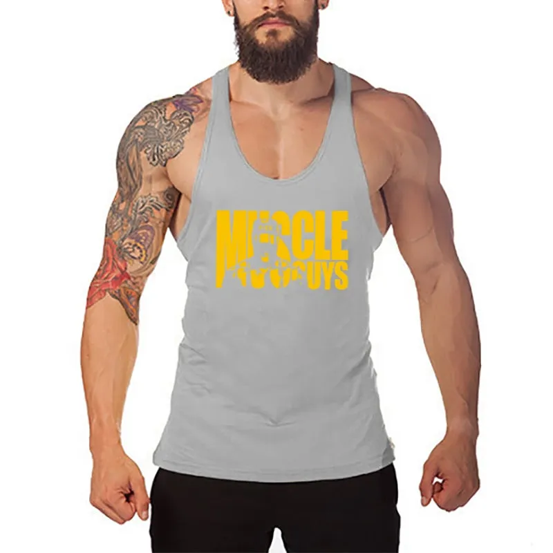 Summer Fitness Stringer Hoodies Muscle Shirt Bodybuilding Clothing Gym Tank Top Mens Sporting Sleeveless shirts