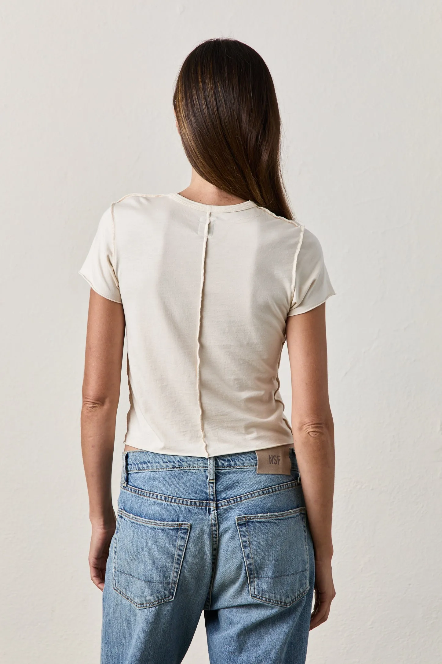 Tara Lux Jersey Crew Tee Shirt | Ivory