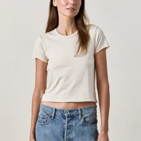Tara Lux Jersey Crew Tee Shirt | Ivory