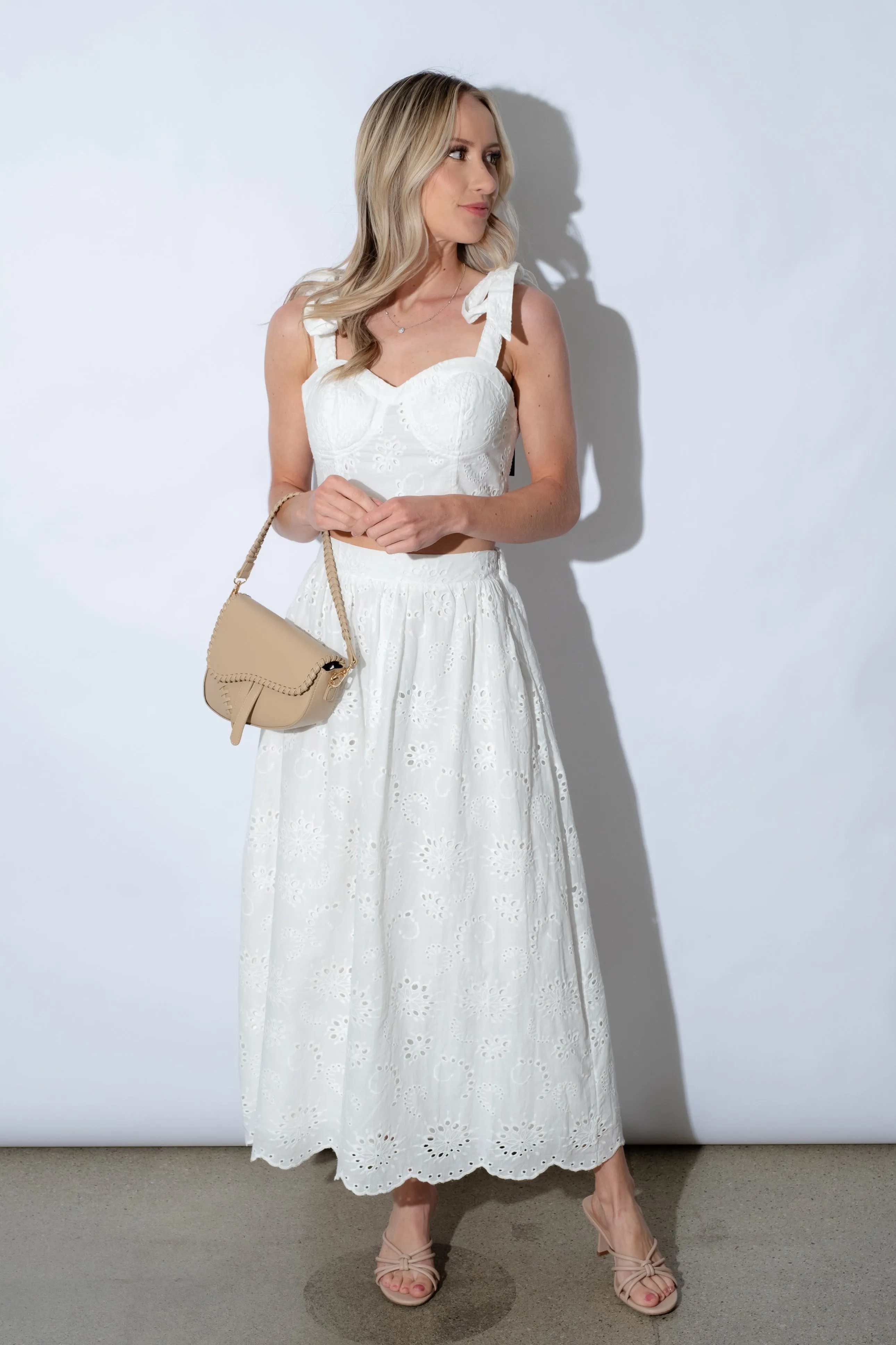 Tayla Eyelet Sweetheart Top