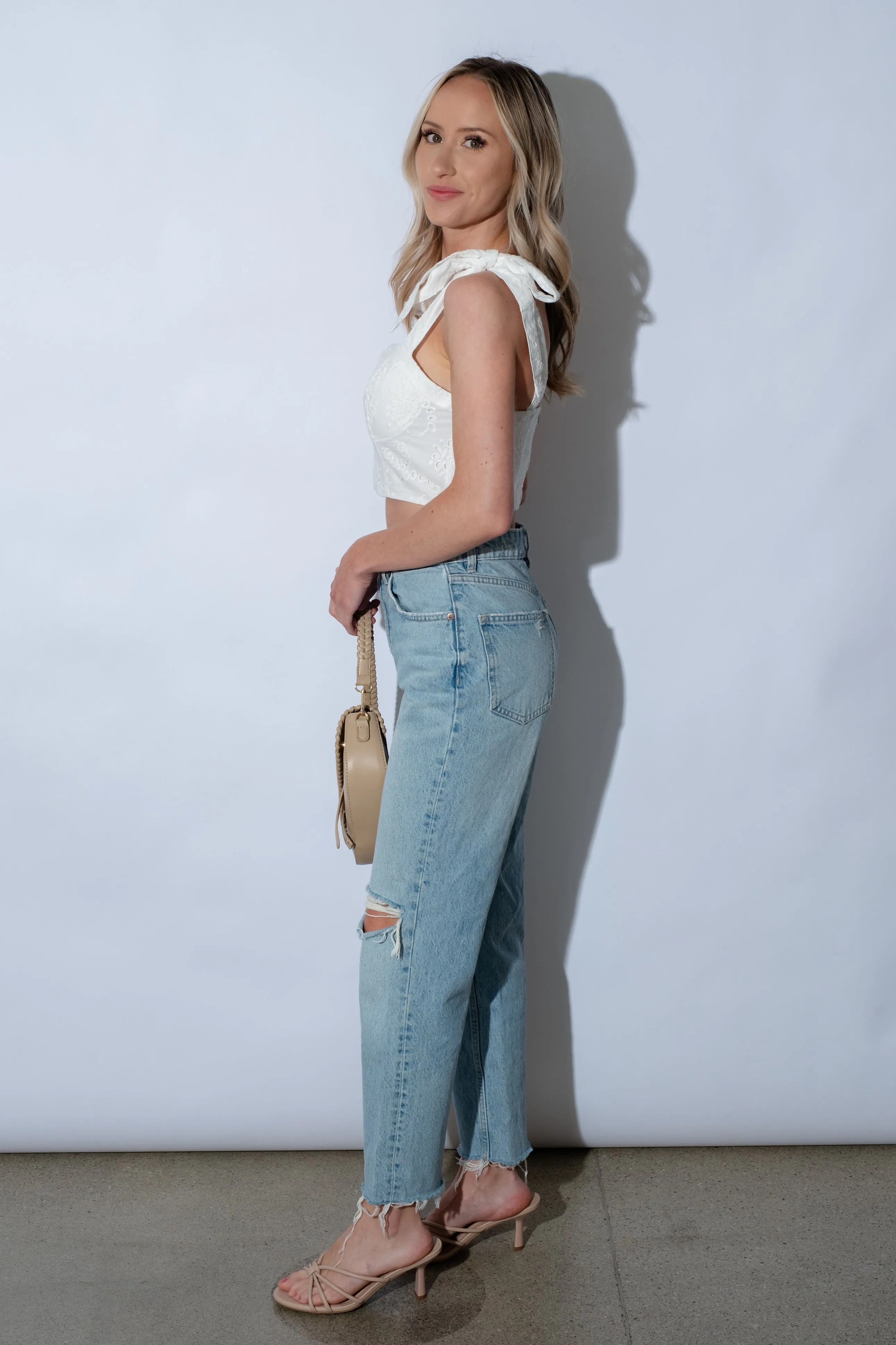 Tayla Eyelet Sweetheart Top