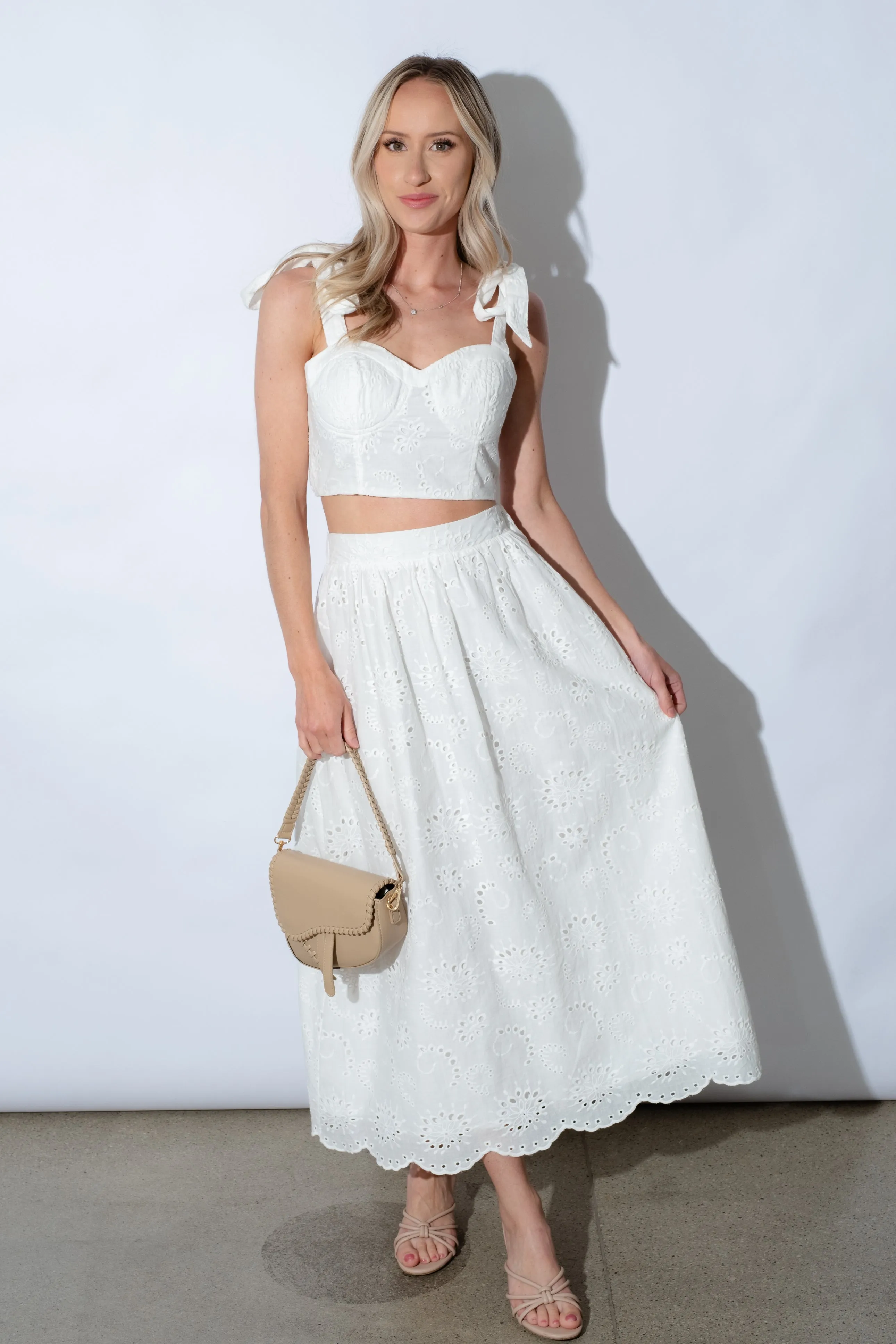 Tayla Eyelet Sweetheart Top