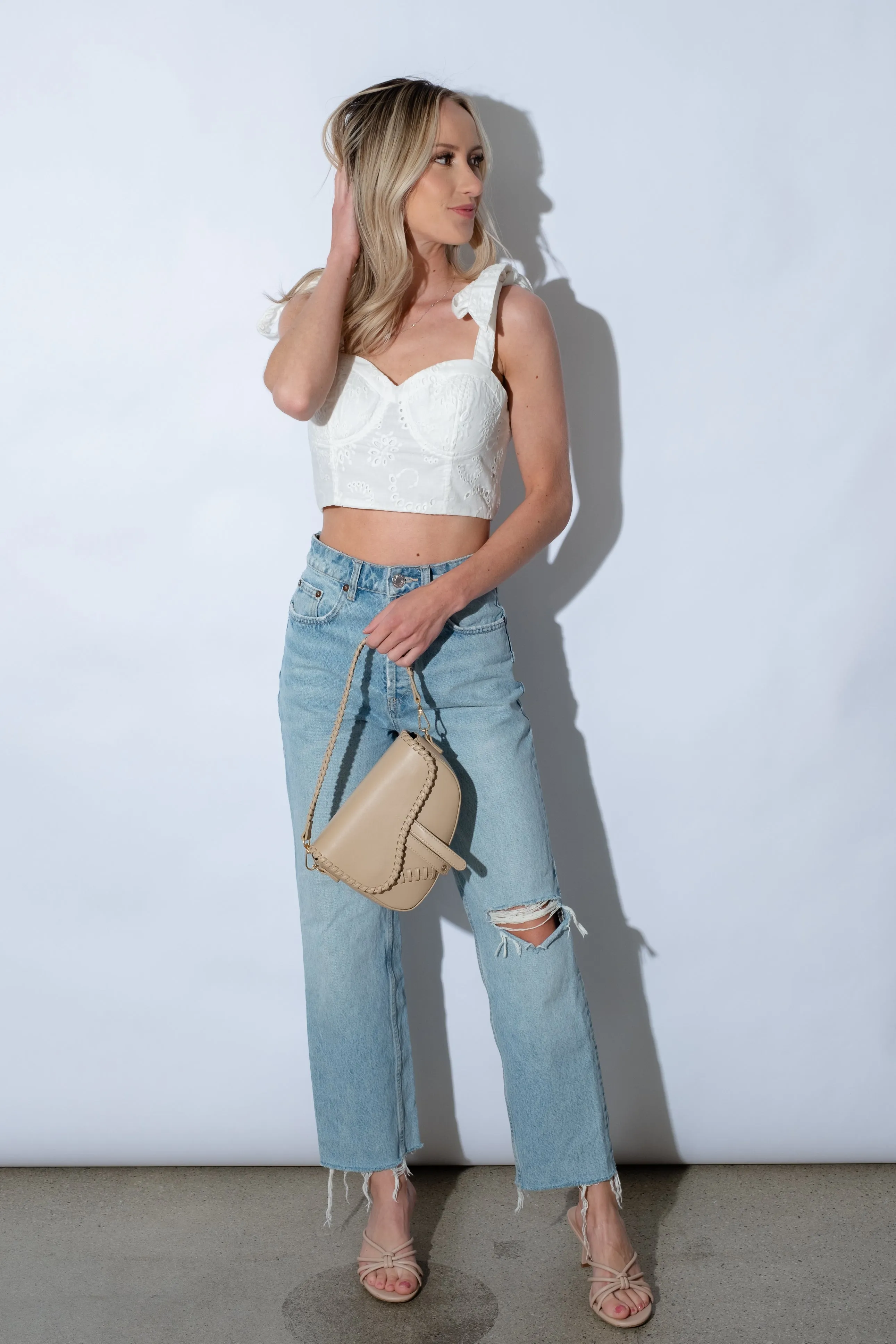 Tayla Eyelet Sweetheart Top