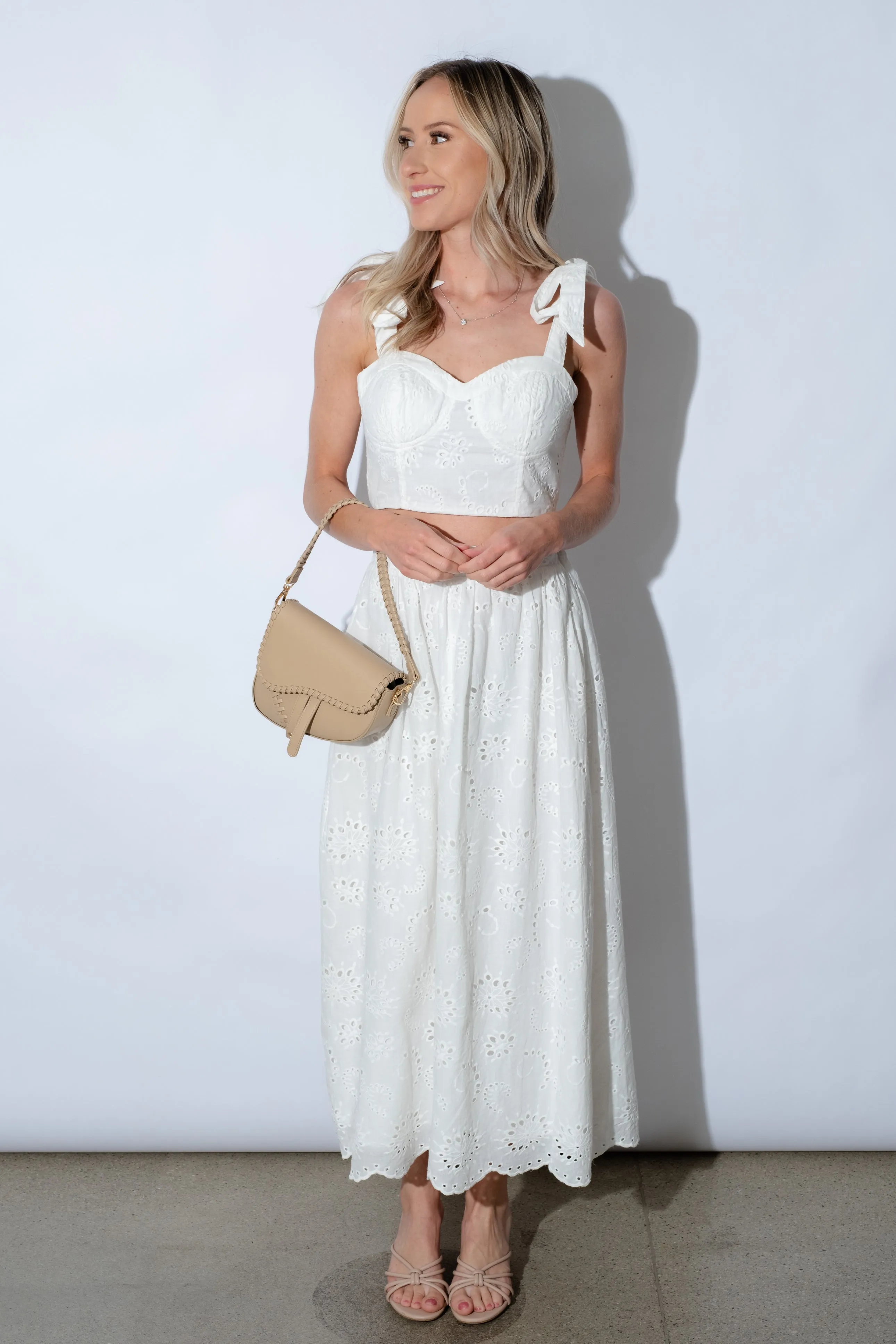 Tayla Eyelet Sweetheart Top