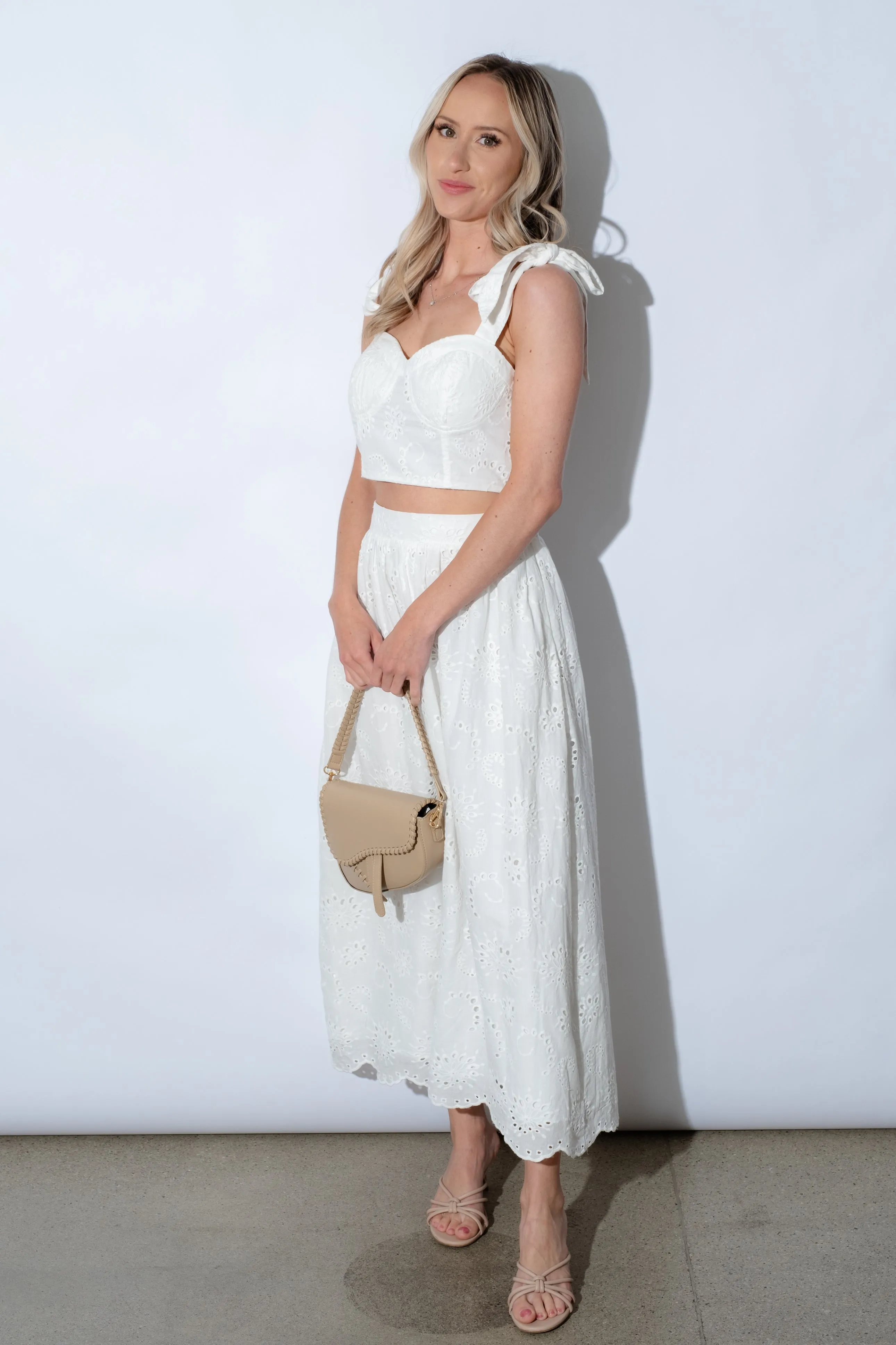 Tayla Eyelet Sweetheart Top