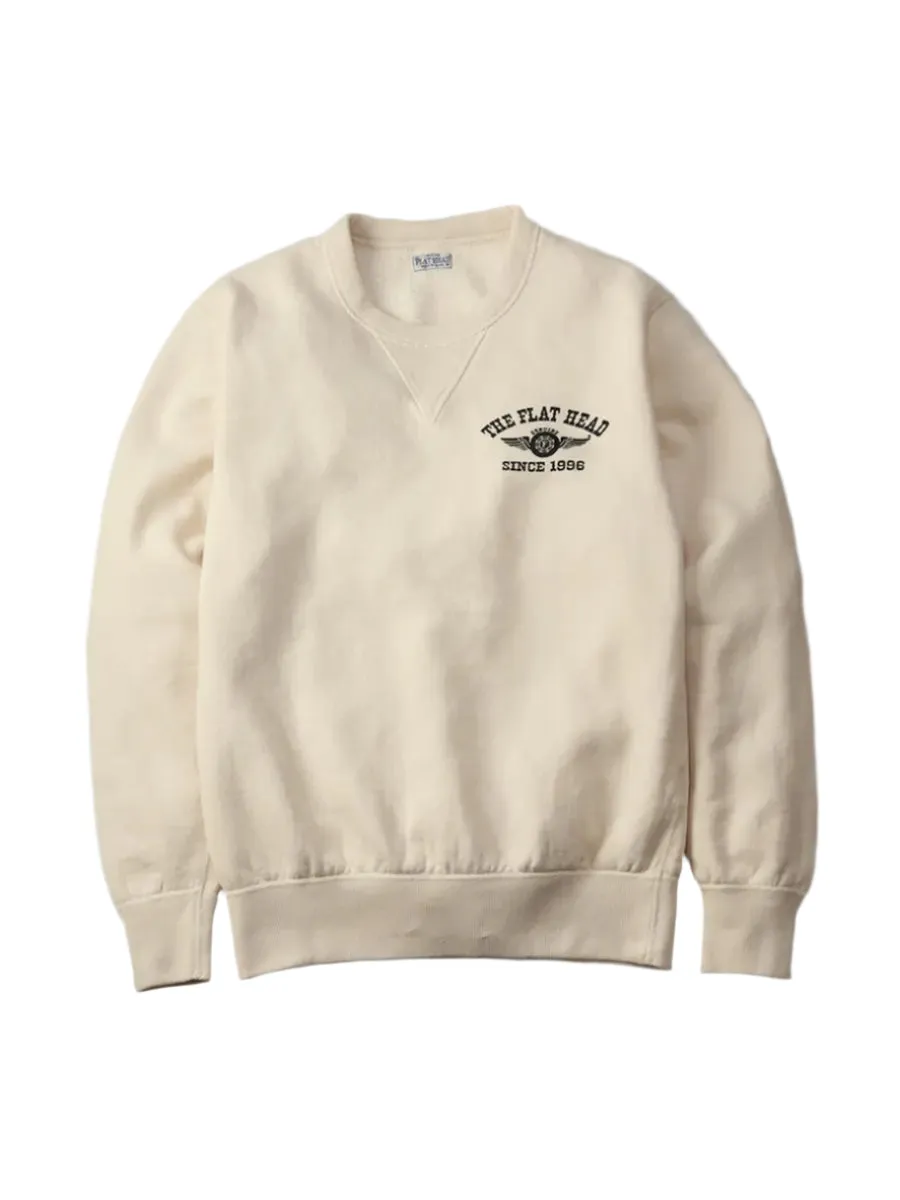 The Flat Head FN-SWC-101 Flying Wheel Sweatshirt - Ivory