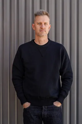 The Flat Head FN-SWC-301 Loopwheel Crewneck Sweatshirt - Black