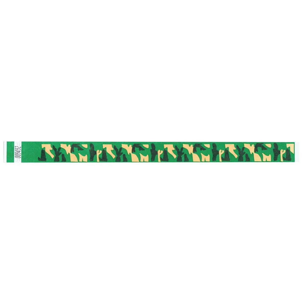 Tytan-Band® Expressions Tyvek® Wristbands 3/4" Camouflage Design NTX66 - Kelly Green (500/Pack)