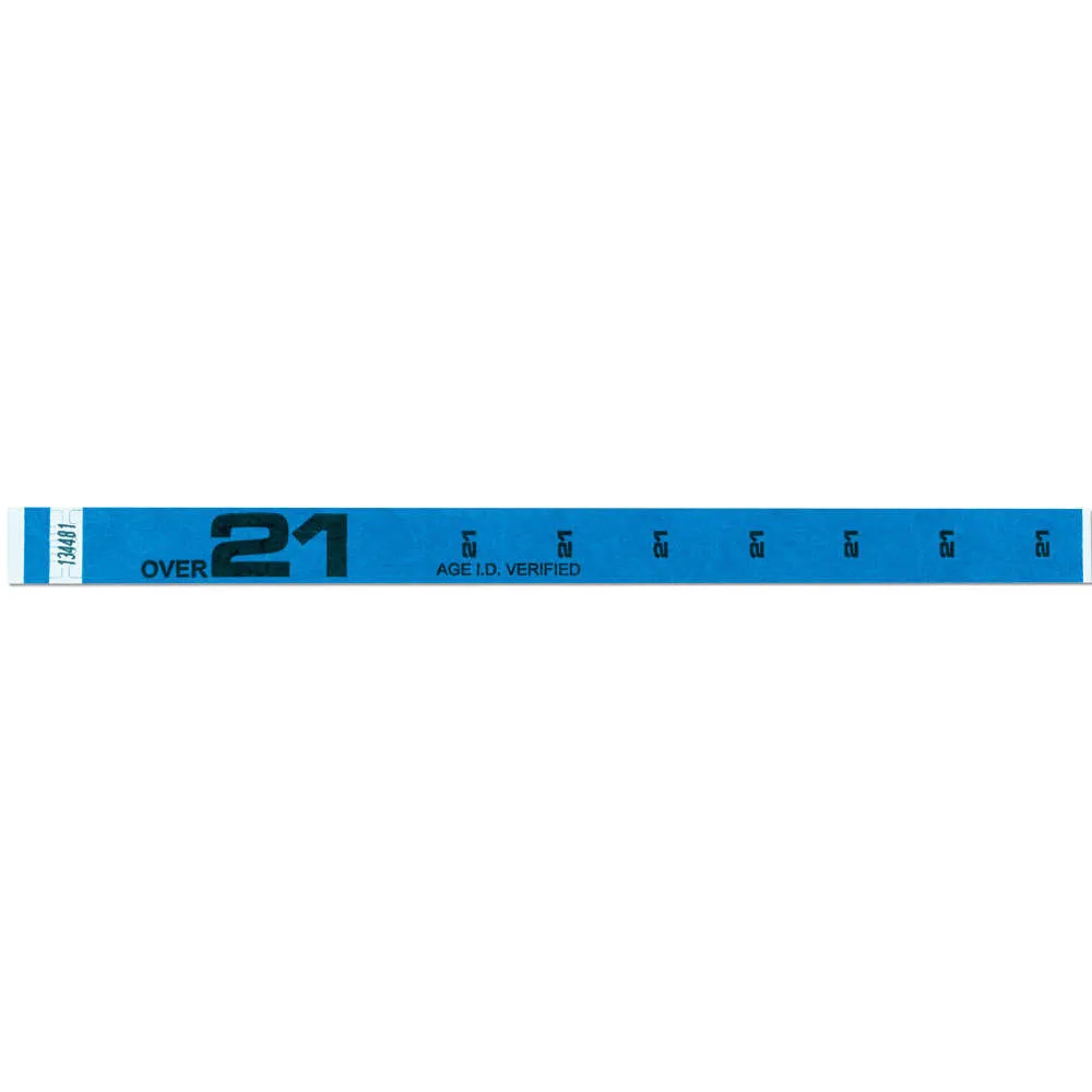 Tytan-Band® Expressions Tyvek® Wristbands 3/4" Over 21 Design NTX61 (500/Pack)