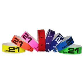 Tytan-Band® Expressions Tyvek® Wristbands 3/4" Over 21 Design NTX61 (500/Pack)