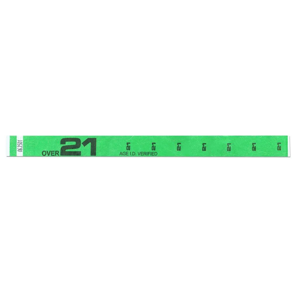 Tytan-Band® Expressions Tyvek® Wristbands 3/4" Over 21 Design NTX61 (500/Pack)