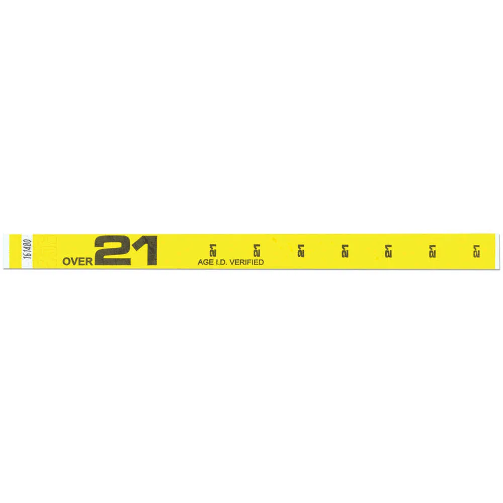 Tytan-Band® Expressions Tyvek® Wristbands 3/4" Over 21 Design NTX61 (500/Pack)