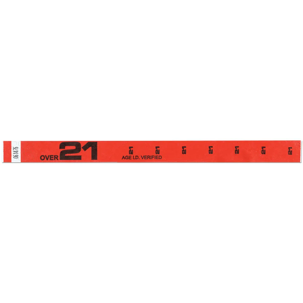 Tytan-Band® Expressions Tyvek® Wristbands 3/4" Over 21 Design NTX61 (500/Pack)