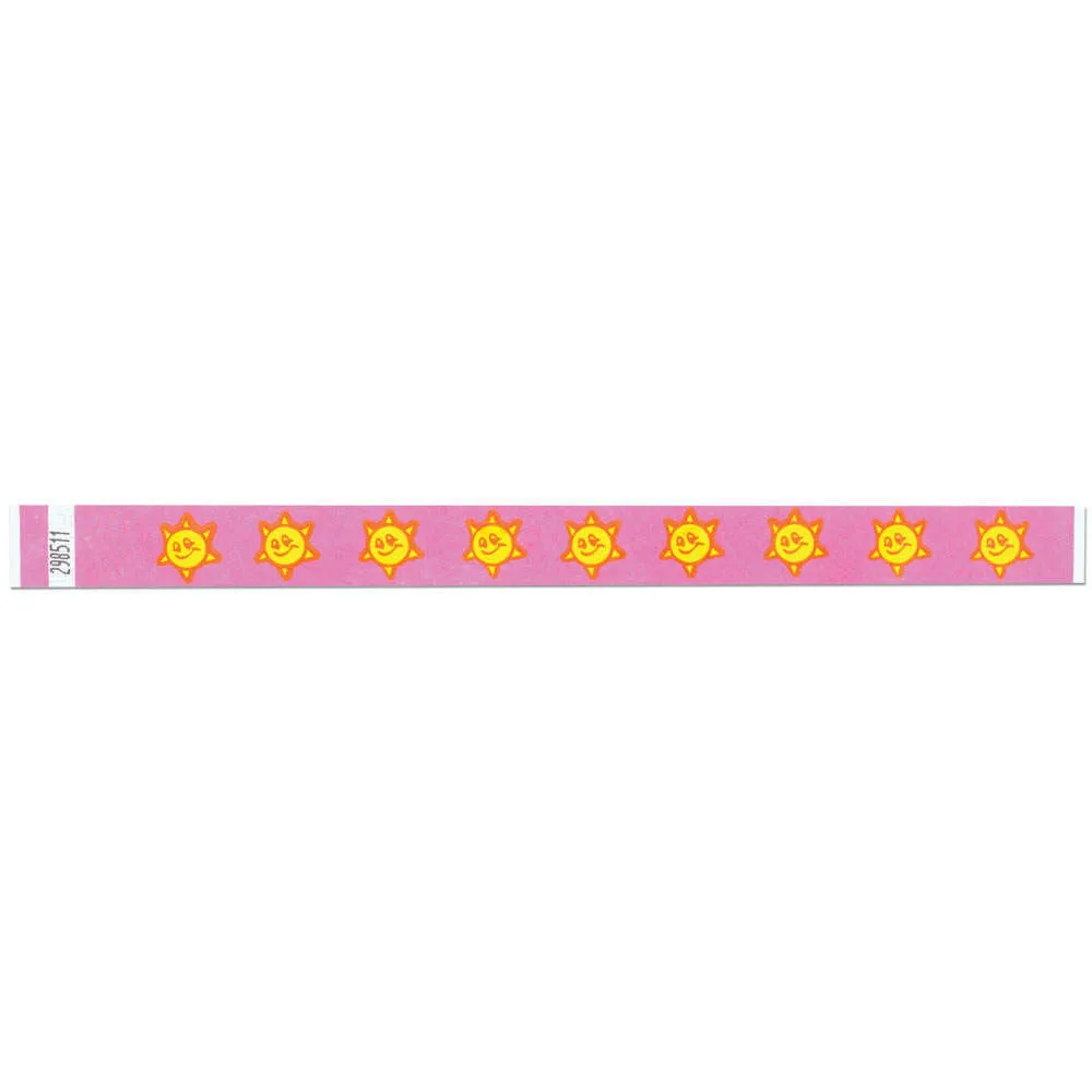 Tytan-Band® Expressions Tyvek® Wristbands 3/4" Smiley Sun Design NTX08 (500/Pack)