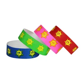 Tytan-Band® Expressions Tyvek® Wristbands 3/4" Smiley Sun Design NTX08 (500/Pack)