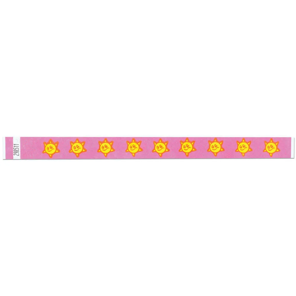 Tytan-Band® Expressions Tyvek® Wristbands 3/4" Smiley Sun Design NTX08 (500/Pack)
