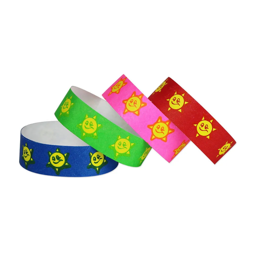 Tytan-Band® Expressions Tyvek® Wristbands 3/4" Smiley Sun Design NTX08 (500/Pack)