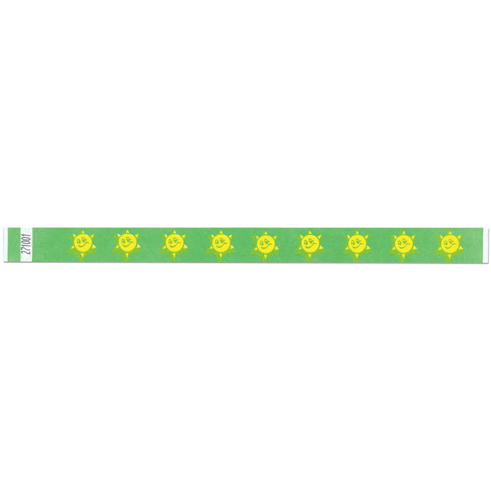 Tytan-Band® Expressions Tyvek® Wristbands 3/4" Smiley Sun Design NTX08 (500/Pack)