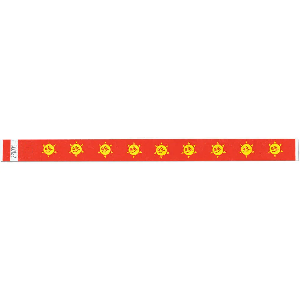 Tytan-Band® Expressions Tyvek® Wristbands 3/4" Smiley Sun Design NTX08 (500/Pack)