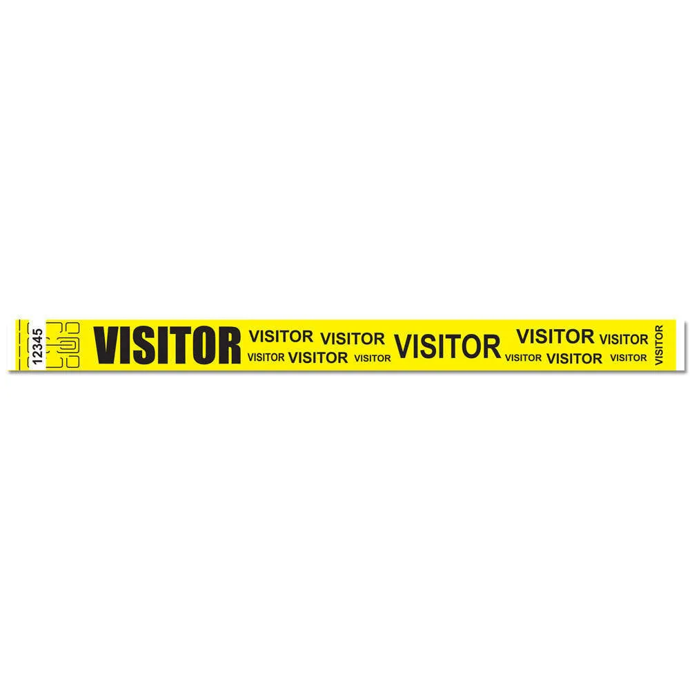 Tytan-Band® Expressions Tyvek® Wristbands 3/4" Visitor Design NTX115 - Yellow (500/Pack)