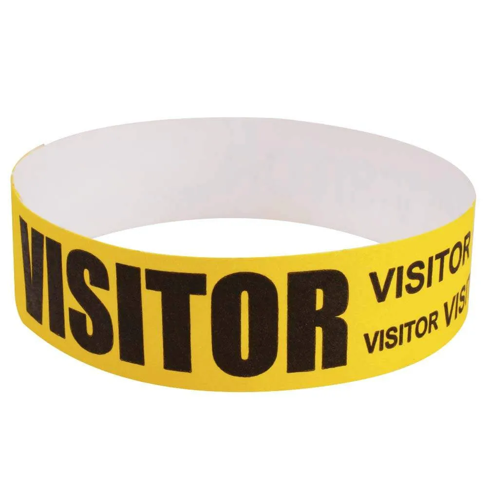 Tytan-Band® Expressions Tyvek® Wristbands 3/4" Visitor Design NTX115 - Yellow (500/Pack)