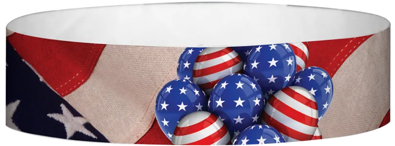 Tyvek® 3/4" x 10" Fourth Of July pattern wristbands