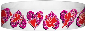 Tyvek® 3/4" x 10" Hearts pattern wristbands