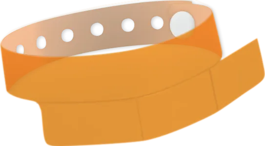 Vinyl 1 1/4" x 9 1/4" 3-Stub Snapped Solid Edge Glow wristbands
