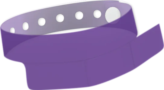 Vinyl 1 1/4" x 9 1/4" 3-Stub Snapped Solid Edge Glow wristbands