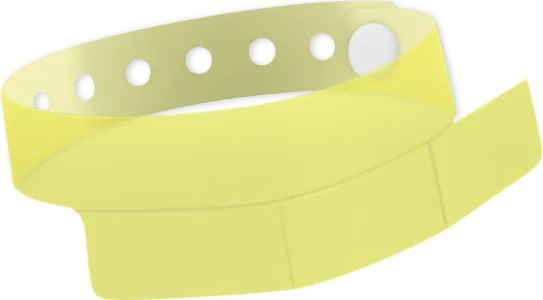 Vinyl 1 1/4" x 9 1/4" 3-Stub Snapped Solid Edge Glow wristbands