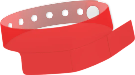 Vinyl 1 1/4" x 9 1/4" 3-Stub Snapped Solid Edge Glow wristbands